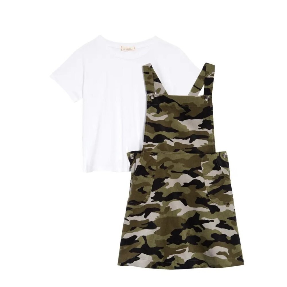 🎁 WALKING ON SUNSHINE Corduroy Pinafore & Tee Set